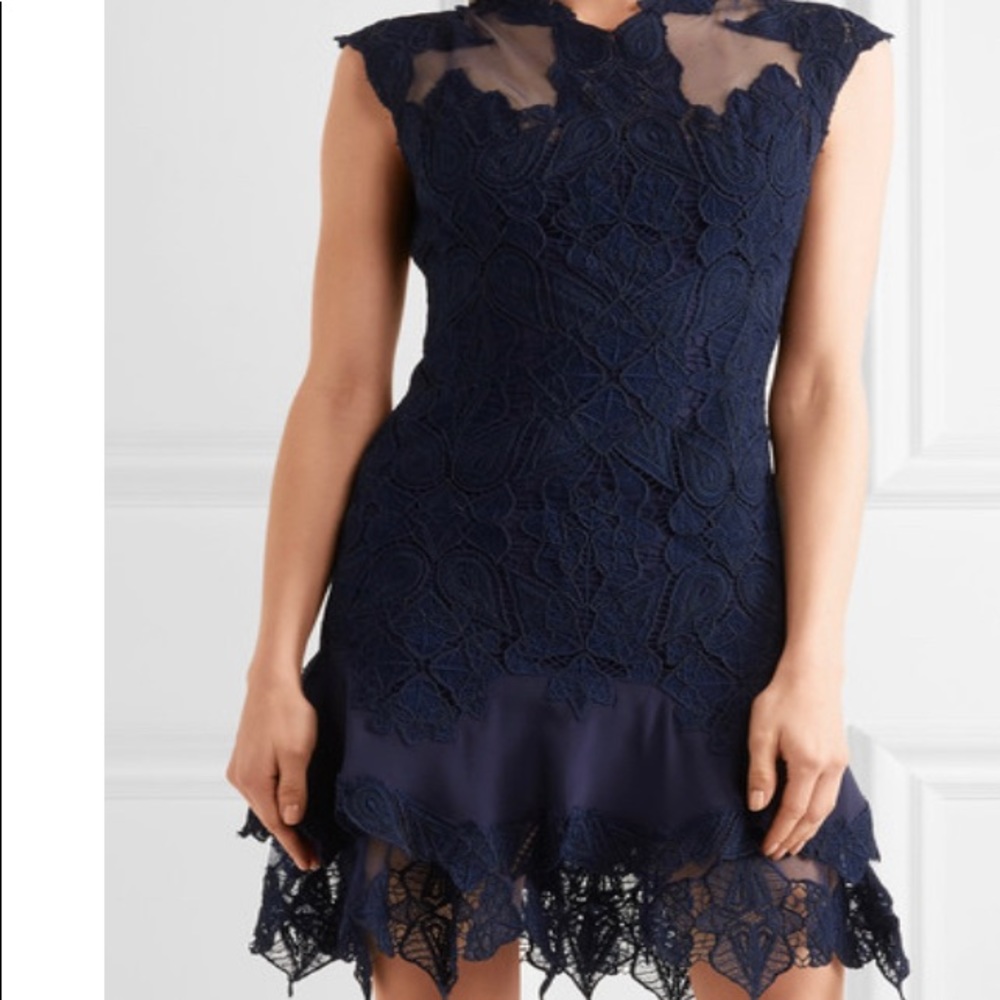 Jonathan Simkhai Jersey and‎ tulle-trimmed corded lace mini dress - Picture 6 of 16